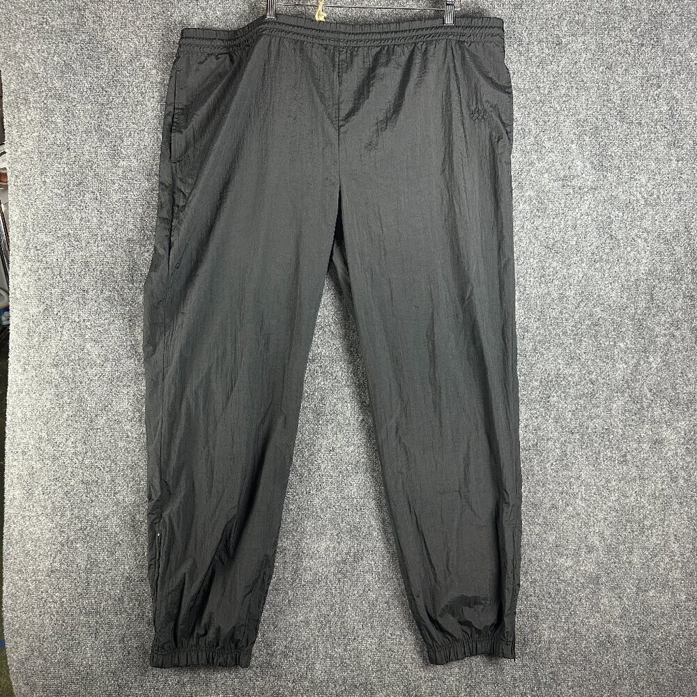 JC Penney Track Pants Mens XL Black Nylon Pockets Zip Cuffs USA Olympics